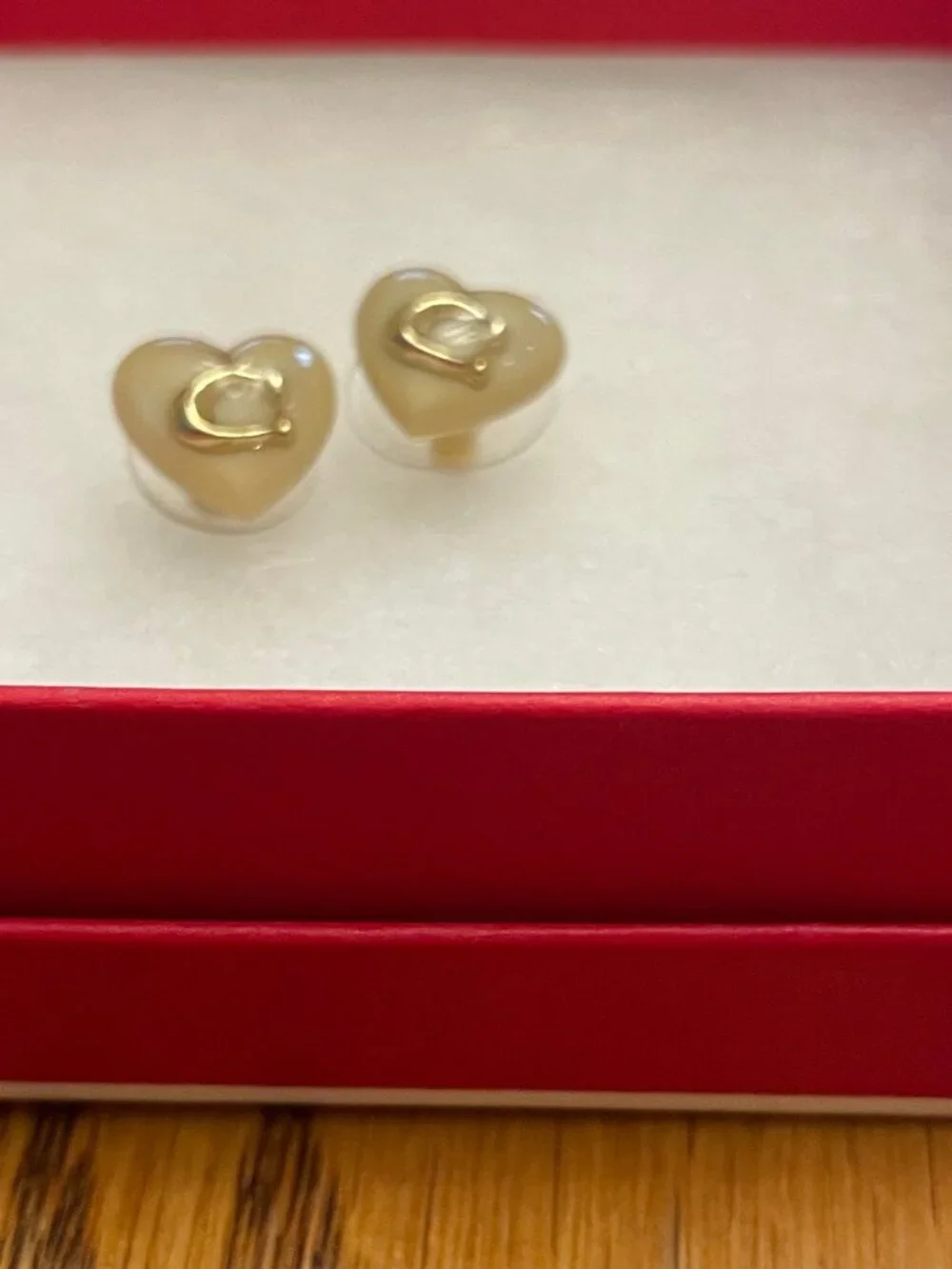 Coach Signature Heart Earrings - Picture 2 of 2